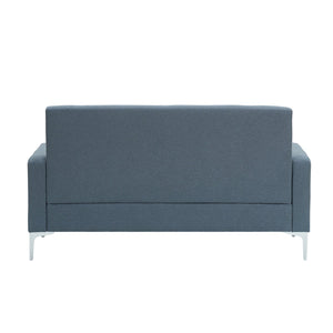 English Elm 57-inch Velvet Double Sofa with Built-In Storage, Solid Wood Frame, Silver Legs, 350lb Capacity and Modern Compact Design Gray W3356P346850