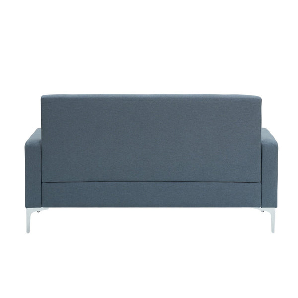 English Elm 57-inch Velvet Double Sofa with Built-In Storage, Solid Wood Frame, Silver Legs, 350lb Capacity and Modern Compact Design Gray W3356P346850