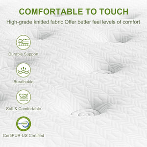 English Elm 12 Inch King Hybrid Mattress Gel Foam Pocket Springs Pressure Relief Cool Knit B2716P242980