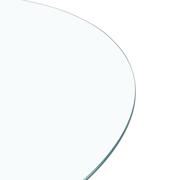 English Elm A Round Tempered Glass Dining Table with Silver Legs Seats Six in Modern Style W1151S03483