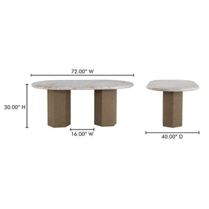 English Elm Sartoria Oval Breccia Marble Dining Table with Jute Wrapped Mango Wood Base B2769S00004