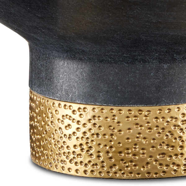 Vincent White Marble Bowl with Brass Base - Elegant Chiseled Design for Modern Home Decor