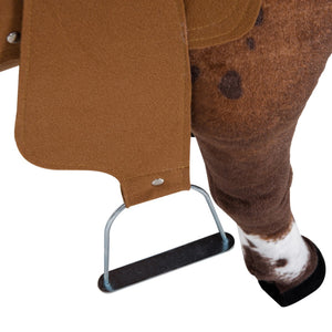 English Elm Qaba Plush Ride on Rocking Horse Toy with Neighing Sounds and Padded Seat for Toddlers W2225P200761