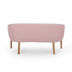 English Elm Loveseat Mid-century Modern Channel Tufted Upholstered Sofa with Rubberwood Tapered Legs 65780.00FLBLSH