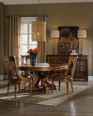 Hooker Furniture Tynecastle Chestnut Alder Buffet With Seeded Glass, Aged Copper Hardware & Felt-Lined Drawers (98) 5323-75900
