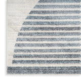 Nourison Astra Machine Washable ASW03 Machine Made Power-loomed Borderless Design Indoor Only Mid-Century Modern Scandinavian Rug Ivory Blue, Ivory Blue 100% Polyester 99446119735