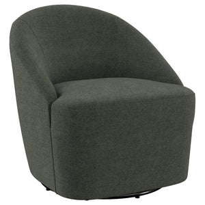 English Elm Denali Hunter Green Upholstered Swivel Chair — Rounded Barrel Back, Sloping Arms, Cozy Modern Accent Seat B062P353266