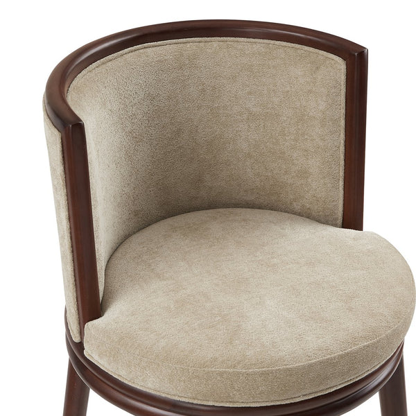 English Elm Evalyn Natural Textured Chenille Counter Stool with Solid Beech Frame, Foam Seat, Footrest, Walnut Finish B365P398054