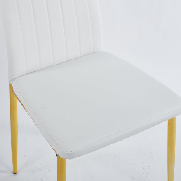 English Elm 1+4,5Pieces Mid-Century Dining Set With Glass Top & Metal Legs – Stylish Table For 4-6 People W234S00112