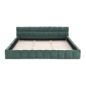 English Elm California King Upholstered Bed Frame – Elegant Chenille Fabric, Solid Support, No Box Spring Needed! W487P311320