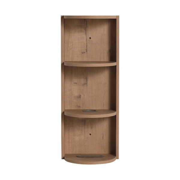 English Elm 12" Bathroom Wall-Mounted Storage Rack with Three-Tier Floating Shelves, Durable Scratch-Resistant Plywood Organizing Solution Imitative Oak W999P277163