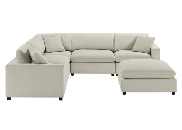 English Elm Cassandra Modular 6-Piece Sectional Sofa - Luxurious Customizable Comfort For Family Living Spaces B050S00003