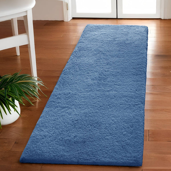 JLA Home Madison Park Signature - Bath Plush High-Pile Rug with Quick-Dry Technology, Non-Skid Backing, OEKO-TEX Certified Comfort Slate Blue MPS72-480