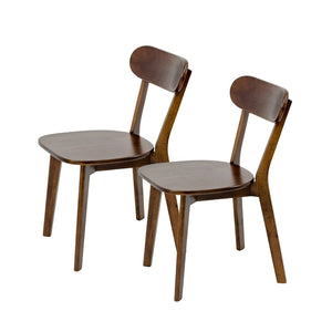 English Elm Solid Natural Wood Mid-century Dining Chairs Curved Back Upholstered Seat Set of 2 W3204P429361