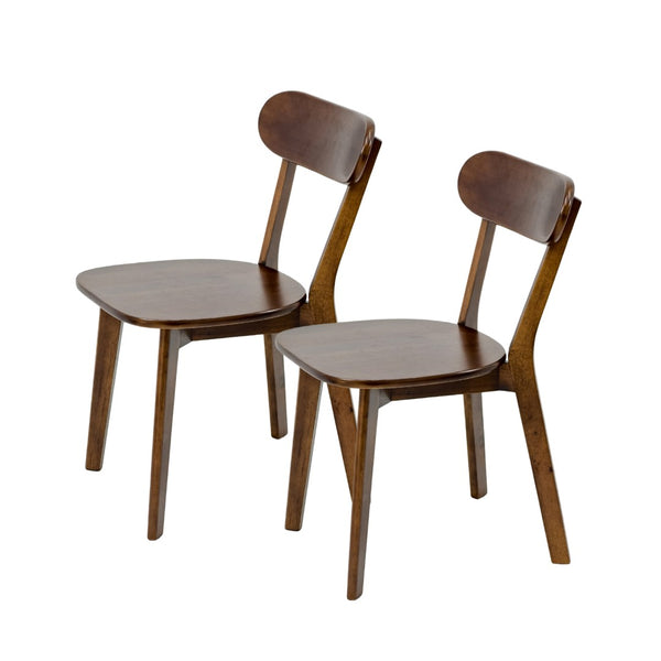English Elm Solid Natural Wood Mid-century Dining Chairs Curved Back Upholstered Seat Set of 2 W3204P429361