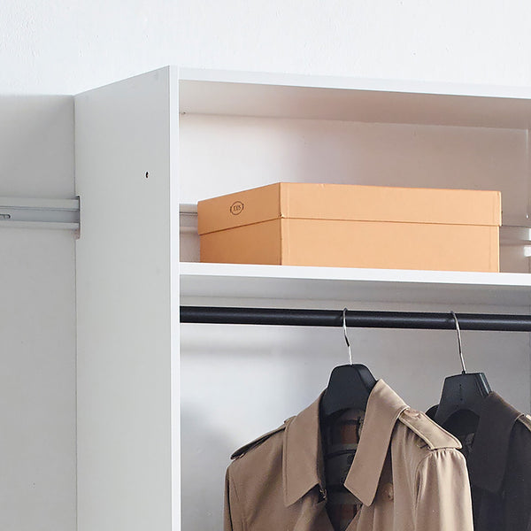 English Elm Devi White Wall Mounted Wood Closet System — Durable Melamine Finish, Ample Modular Storage, Easy Assembly for Walk-In Spaces B040P311949
