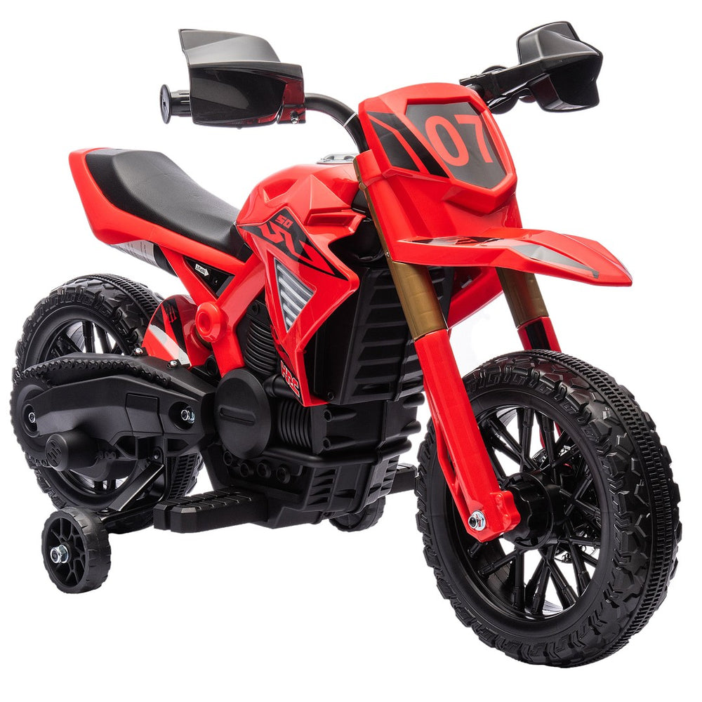 English Elm Qaba Kids Electric Dirt Bike 6v Battery Powered Ride on with Training Wheels Ages 3 to 8 Red W2225P249808