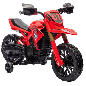 English Elm Qaba Kids Electric Dirt Bike 6v Battery Powered Ride on with Training Wheels Ages 3 to 8 Red W2225P249808