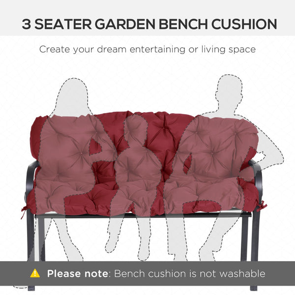 English Elm Outsunny Overstuffed Tufted Patio Bench Cushion Set with Backrest for Porch Swing W2225P174518
