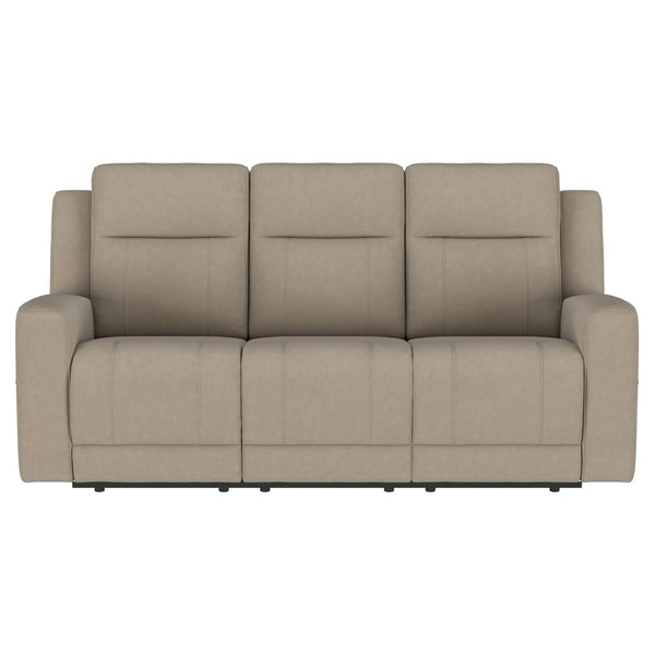 English Elm Slater Faux Leather Reclining Sofa Set with Console Cupholders for Media Rooms B062S01806