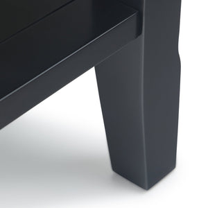 English Elm Acadian Solid Wood Narrow Side Table In Black - Stylish, Versatile Design With Open Shelves For Storage B136P159693