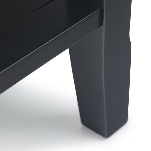 English Elm Acadian Solid Wood Narrow Side Table In Black - Stylish, Versatile Design With Open Shelves For Storage B136P159693