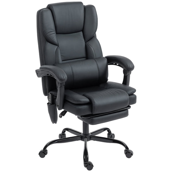 English Elm Faux Leather High Back Massage Office Chair with Reclining Footrest for Home Executives T3971P454525