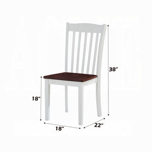English Elm White White and Walnut Finish Modern Side Chairs Set of 2pc — Space-Saving Wooden Dining Seats, Transitional Design B2741P325722