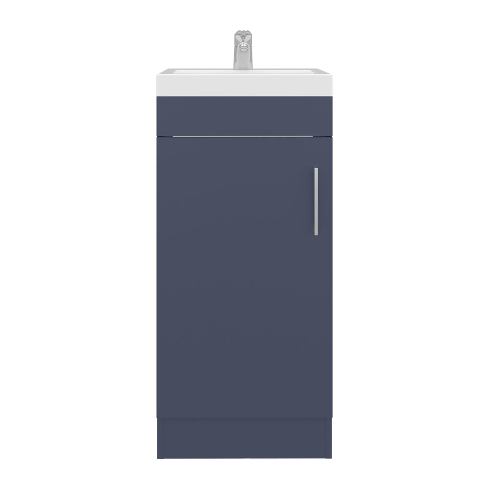 English Elm Kronos Blue Single Door Bathroom Vanity 33"W x 32"H Minimalist Melamine Design for Modern Baths B062S01388