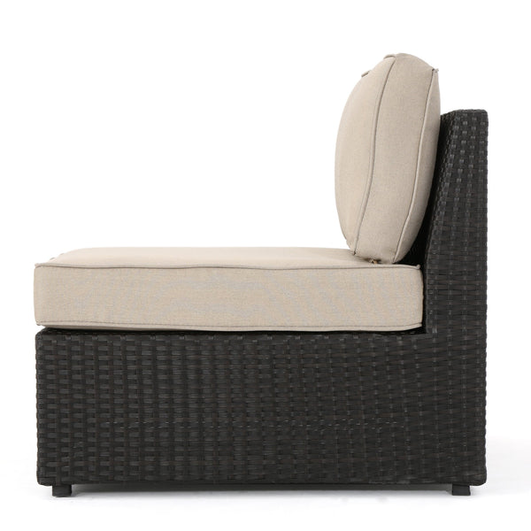 English Elm Santa Cruz Outdoor Pe Wicker Arm Chair Set with Weather Resistant Iron Frame 52974.00IRN