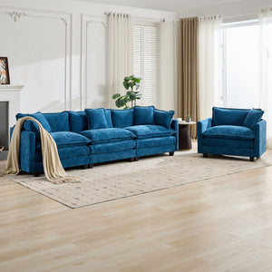 English Elm Cloud Sofa 3-Seater Modular Couch, Breathable Chenille, Ergonomic Design, Perfect For Small Spaces W1143S00048