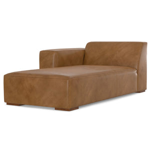 English Elm Rex Left Chaise Sofa Module In Caramel Brown Leather - Modern, Flexible, And Stylish Seating Solution B136P199266-GIGA