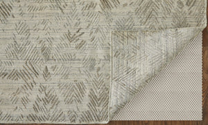 Feizy Rugs Elias Hand Woven Abstract Geometric Rug In Viscose And Wool - Elevate Your Home Décor Today! Gray,Taupe Viscose,Wool Els6718fgrybrng00