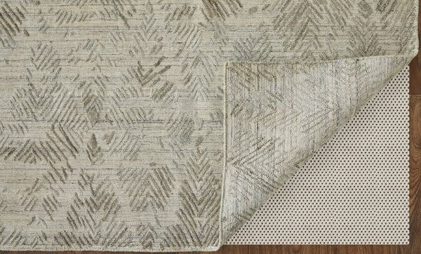 Feizy Rugs Elias Hand Woven Abstract Geometric Rug In Viscose And Wool - Elevate Your Home Décor Today! Gray,Taupe Viscose,Wool Els6718fgrybrng00