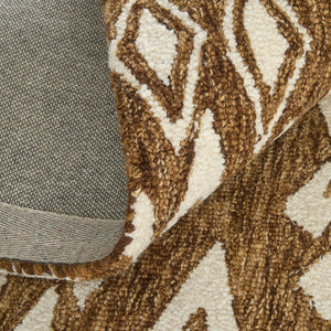 Feizy Rugs Wallace Hand-tufted Wool Medallion Rug - Durable, Stylish, And Perfect For High-traffic Spaces Brown,White Wool Wal8a43fbrn000f00