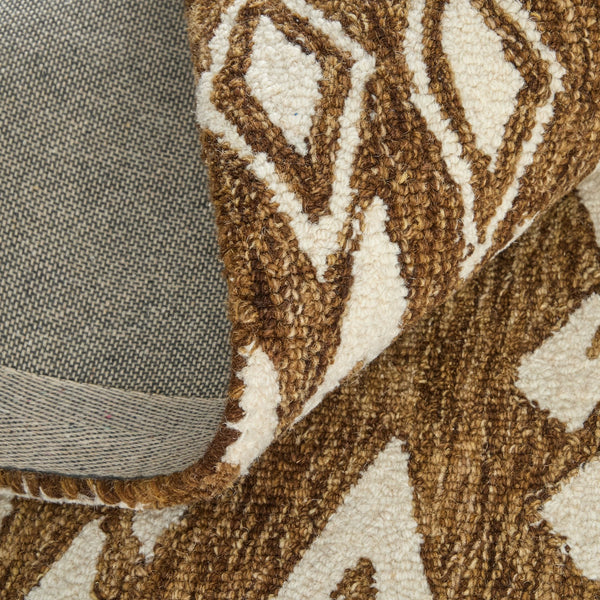 Feizy Rugs Wallace Hand-tufted Wool Medallion Rug - Durable, Stylish, And Perfect For High-traffic Spaces Brown,White Wool Wal8a43fbrn000f00