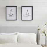 Madison Park Feminine Figures Modern/Contemporary Sketch 2-piece Framed Glass and Matted Wall Art Set MP95G-0253 Black/White