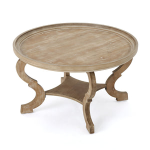 English Elm Christopher Knight Home® - COFFEE Table with Sleek Mid-Century Modern Design, Durable MDF Construction, 37.5" Round Surface Natural 61319.00