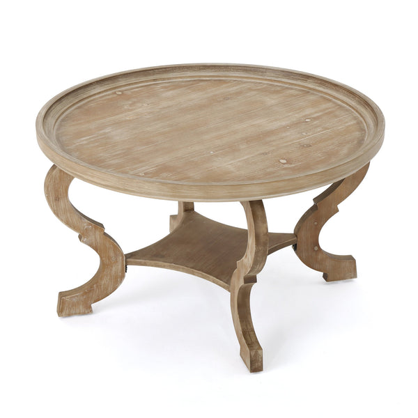 English Elm Christopher Knight Home® - COFFEE Table with Sleek Mid-Century Modern Design, Durable MDF Construction, 37.5" Round Surface Natural 61319.00