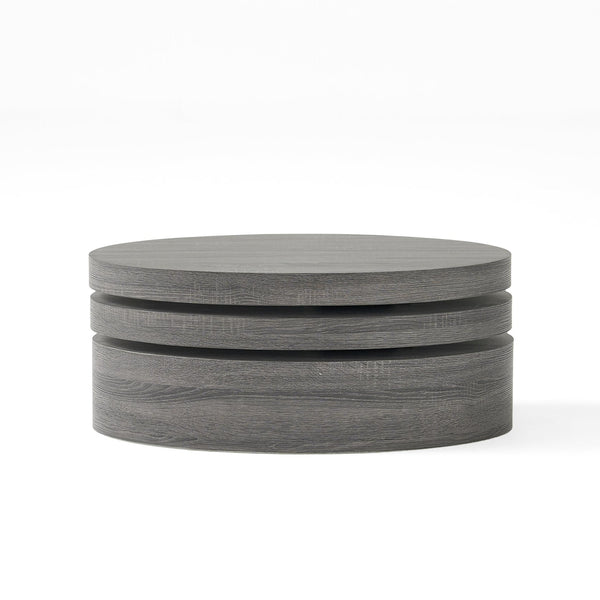 English Elm Christopher Knight Home® - MODERNESQUE Oval Rotating Coffee Table with 3-Tier Swivel Surfaces, Plywood Build, Sleek Modern Functionality Black N758P245072B
