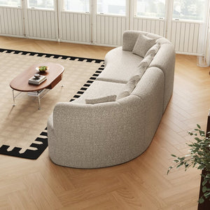 English Elm Curved Chenille Sectional Sofa Oversized Four Seat Cloud Foam Living Room Lounge W3505P355582