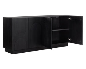 Sunpan Cove Sideboard - Scandinavian-Inspired Design with Ample Storage and Stunning Wood Patterning Black