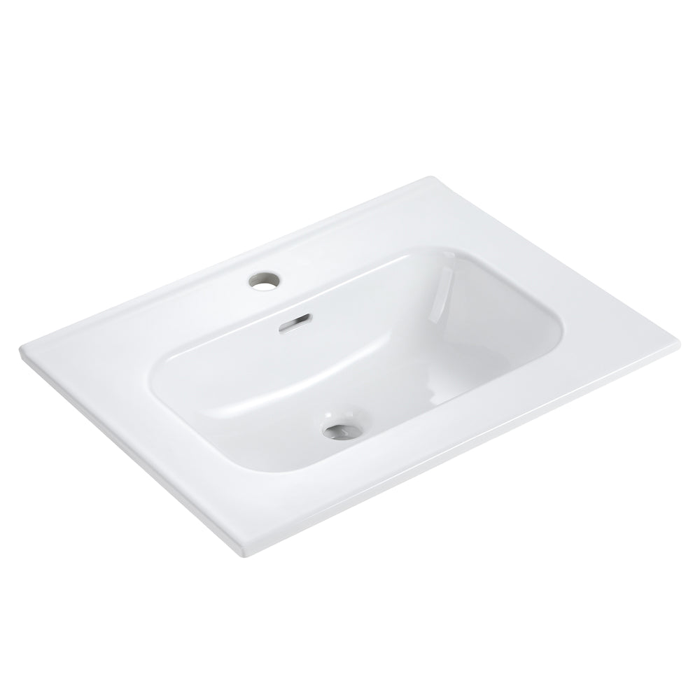 English Elm Bb0924Y311, Modern Integrated White Ceramic Basin With Single-Hole Faucet Compatibility & Easy Care W1865P163521