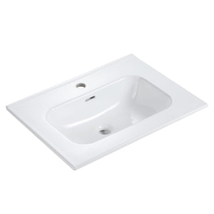 English Elm Bb0924Y311, Modern Integrated White Ceramic Basin With Single-Hole Faucet Compatibility & Easy Care W1865P163521