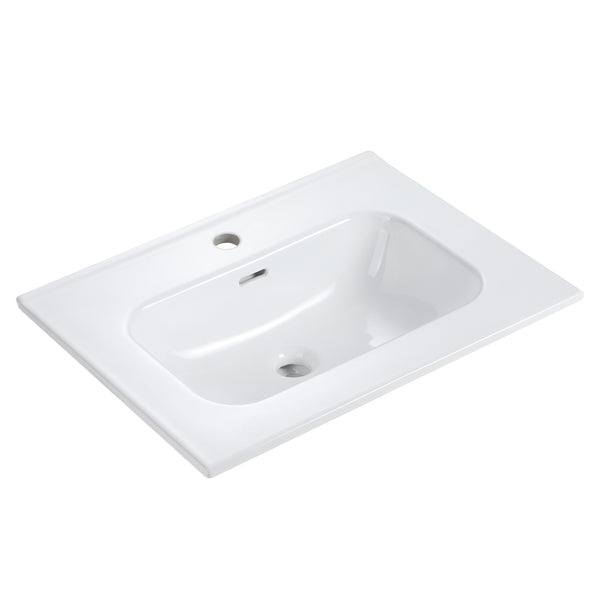 English Elm Bb0924Y311, Modern Integrated White Ceramic Basin With Single-Hole Faucet Compatibility & Easy Care W1865P163521