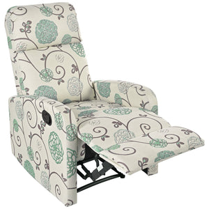 English Elm Christopher Knight Home® - Modern Recliner Plush Manual Recliner Chair with Ergonomic Support, 3-Position Backrest, Durable Fabric Comfort Beige+Blue N763P256491C