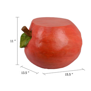English Elm Apple Shaped Resin Garden Stool Playful Sculpted Side Table for Patio or Entryway B056P417092