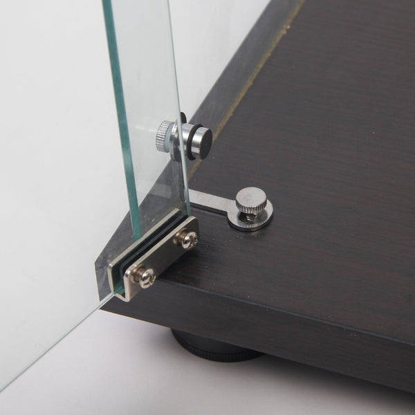 English Elm Two Door Glass Cabinet - Elegant Black Display Case With 5 Shelves For Collectibles & Decor W1510S00014-GIGA