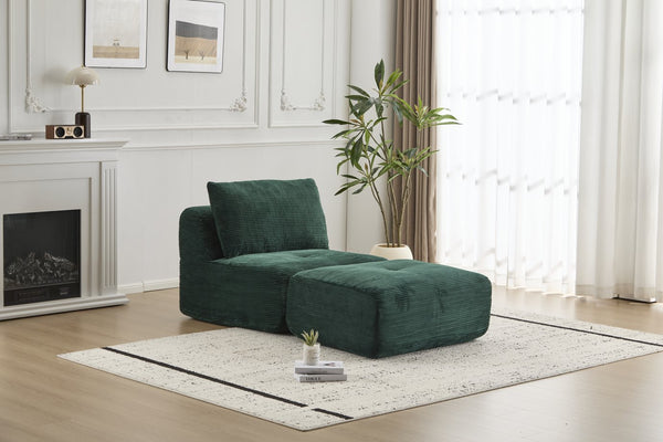 English Elm Modern Pet-Friendly Cloud Sectional Sofa - Memory Foam Comfort With Movable Ottoman & No Assembly! W3723P346960