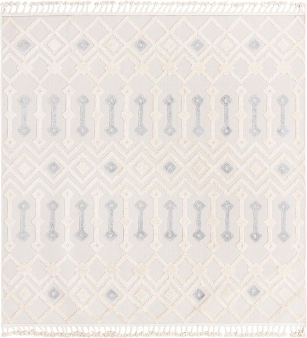 Unique Loom Arlo Lenny Machine Made Tribal Rug Sandy Beige, Beige/Gray 7' 10" x 7' 10"